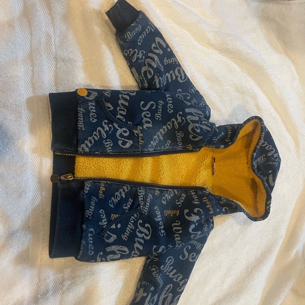 Kids Denim Jacket with Yellow Lining